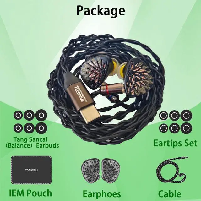 Alt view image 5 of 5 - NALMOPG YUXUANJI Earphones,10mm TPLX Dynamic Drive Wired Earbuds,in Ear Monitor Headphones,iems Ear Buds Wired for Gaming (4.4mm, Black)