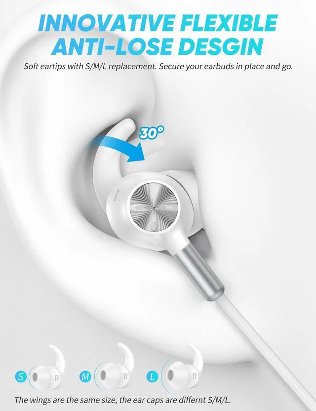 Alt view image 2 of 5 - 3.5mm Wired Earbuds Anti-Loose Wingtip Noise Canceling in-Ear Headphone with Mic School PC Computer Jack Earphone Corded Headset for Steam Deck Chromebook Moto G Stylus Play Power Samsung A15 A14 A42