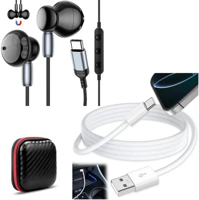 Main image of TOPAUX USB C Headphone Wired Earphone, Car CarPlay Cable for Apple USB C 1M 3FT USB to USB Type C Car Play Cable for iPhone 16 Pro Max 15 Plus Navigation Audio Dongle Cord for iPad 10 Mini Air