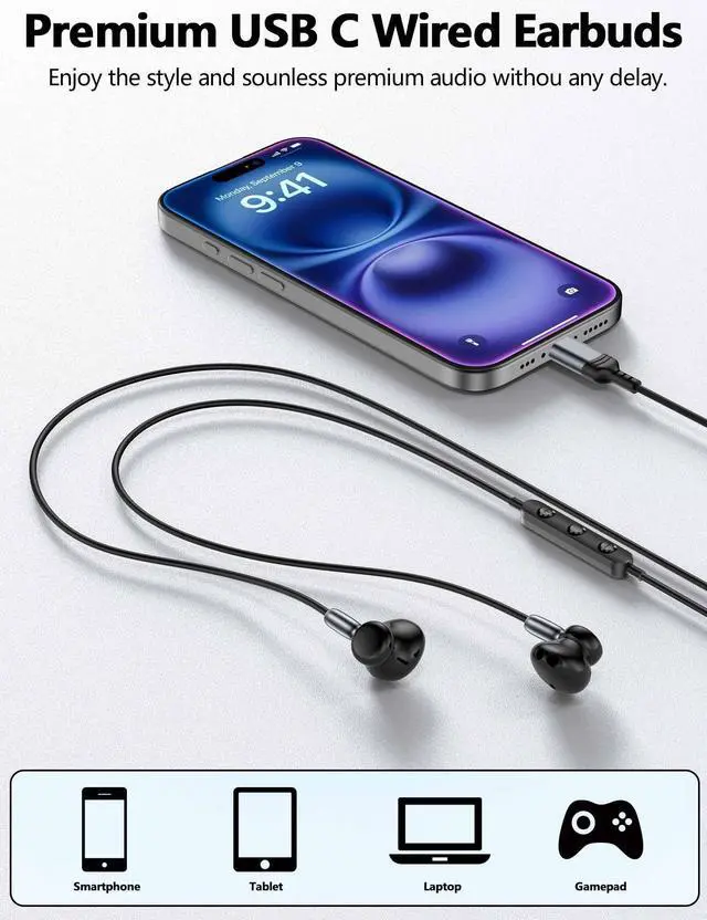 Alt view image 5 of 5 - TOPAUX USB C Headphone Wired Earphone, Car CarPlay Cable for Apple USB C 1M 3FT USB to USB Type C Car Play Cable for iPhone 16 Pro Max 15 Plus Navigation Audio Dongle Cord for iPad 10 Mini Air