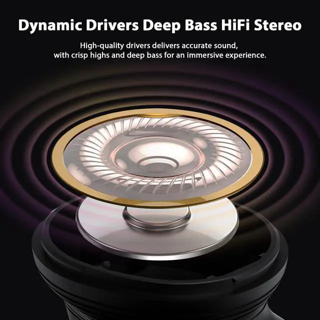 Alt view image 4 of 5 - TOPAUX Wireless Earbuds Bluetooth 5.4 Headset HiFi Bass Stereo Noise Canceling in-Ear Headphone 3.5mm Wired Earbud in-Ear Headphone with Mic for Steam Deck Chromebook School Computer PC