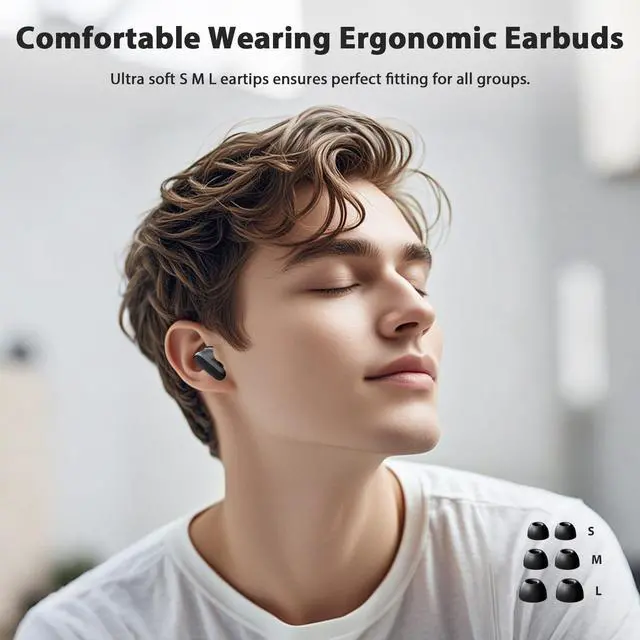 Alt view image 3 of 5 - TOPAUX Wireless Earbuds Bluetooth 5.4 Headset HiFi Bass Stereo Noise Canceling in-Ear Headphone 3.5mm Wired Earbud in-Ear Headphone with Mic for Steam Deck Chromebook School Computer PC