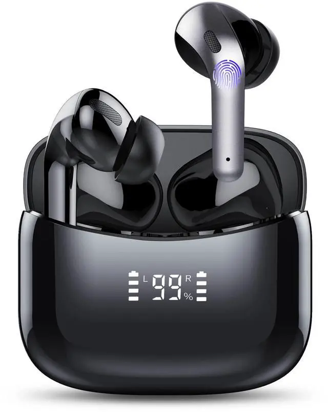 Main image of Tiksounds Wireless Earbuds, Bluetooth Headphones with Microphone, IPX7 Waterproof, 35H Playtime with LED Power Display, High-Fidelity Stereo Earphones for Sports and Work (Black)