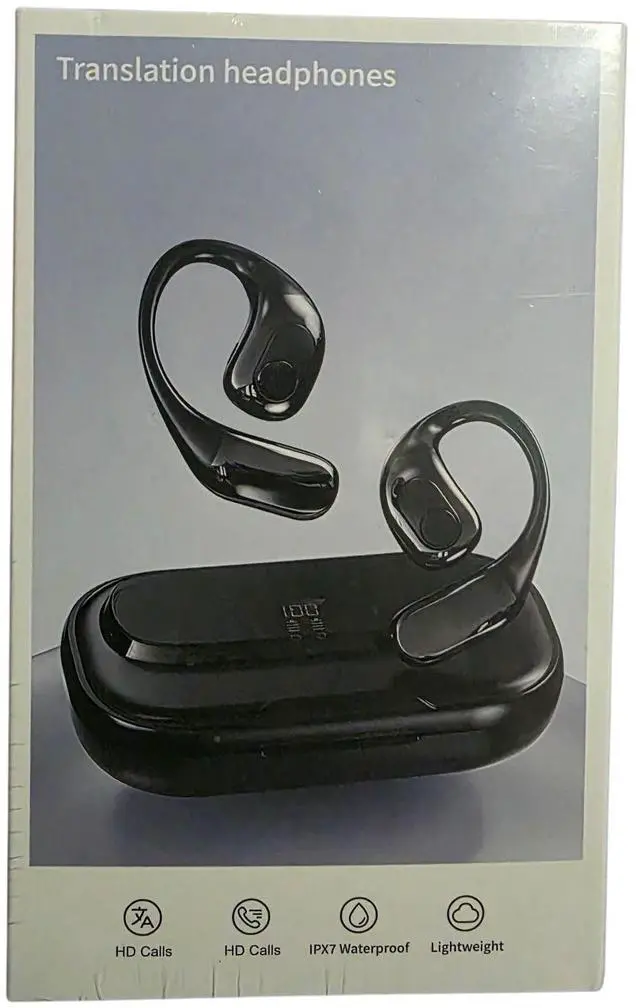 Alt view image 2 of 5 - Traductor de idiomas T23,144 Languages,Wireless Earbuds with Charging Case, Bluetooth Headphones with Ear Hooks,Black
