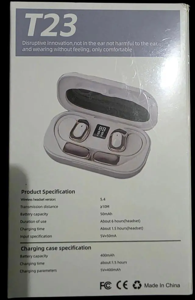 Alt view image 5 of 5 - Traductor de idiomas T23,144 Languages,Wireless Earbuds with Charging Case, Bluetooth Headphones with Ear Hooks,Black