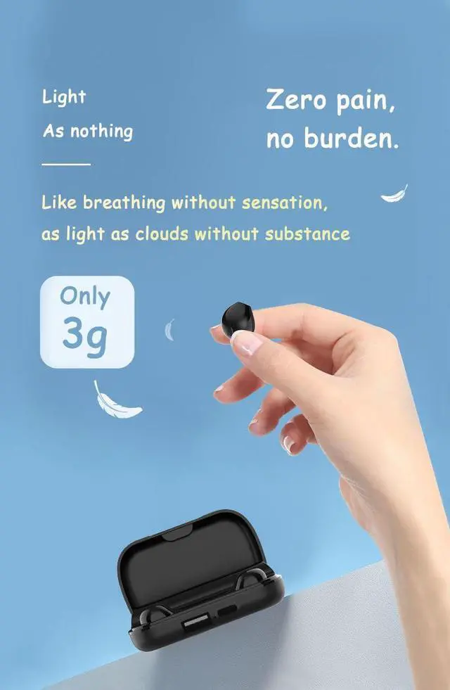 Alt view image 2 of 5 - SZHTFX Invisible Earbuds Small Bluetooth Earbuds Mini Wireless Discreet Earbud for Music, Home, Work(Black)