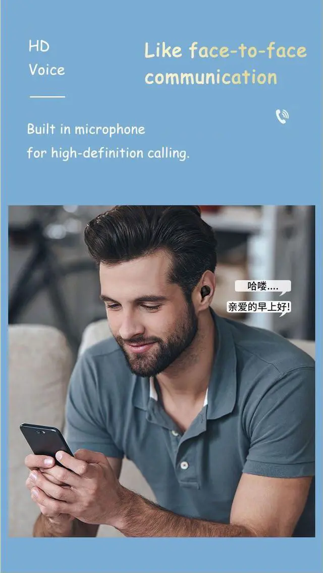 Alt view image 4 of 5 - SZHTFX Invisible Earbuds Small Bluetooth Earbuds Mini Wireless Discreet Earbud for Music, Home, Work(Black)