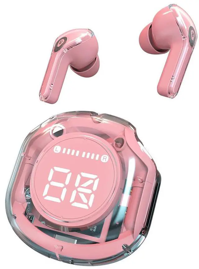 Main image of SPETRA Crystal Earbuds (Pastel Pink) - Dive into a World of Color and Sound with Chic Pastel Hues & Transparent LED Display Case - Premium Wireless Audio Experience