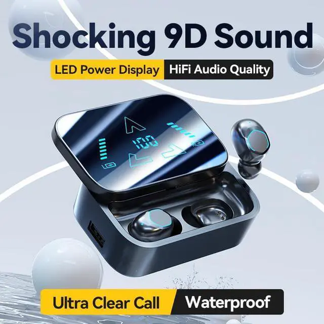 Alt view image 5 of 5 - Spevert Wireless Bluetooth Earbuds in Ear Buds Light-Weight Headphones with Wireless Charging Case,Low Latency Movie Mode, Dual Connect (Black)
