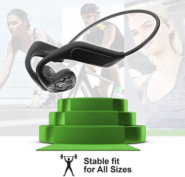 Alt view image 2 of 5 - Soul Bone Conduction Headphones, Open Ear Earbuds Bluetooth 5.2, 7H Playtimes Sports Earphones IPX5 Waterproof Headsets for Hiking, Running & Outdoor