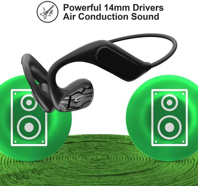 Alt view image 3 of 5 - Soul Bone Conduction Headphones, Open Ear Earbuds Bluetooth 5.2, 7H Playtimes Sports Earphones IPX5 Waterproof Headsets for Hiking, Running & Outdoor