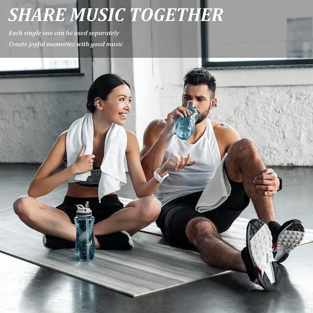 Alt view image 3 of 5 - Open Ear Bone Conduction Earbuds Open Ear Headphones Wireless Bluetooth Bone Conducting Earphones Gym Ear Buds Wireless Ear Clip Bone Conduction Headphones Head Set Bluetooth for Sport Running Workout