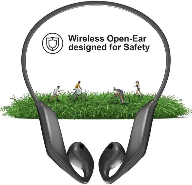 Alt view image 4 of 5 - Soul Bone Conduction Headphones, Open Ear Earbuds Bluetooth 5.2, 7H Playtimes Sports Earphones IPX5 Waterproof Headsets for Hiking, Running & Outdoor