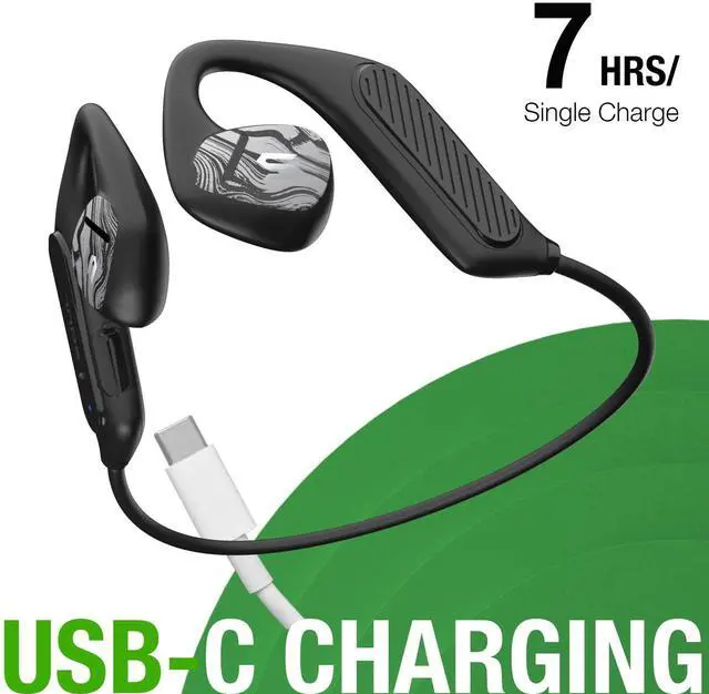 Alt view image 5 of 5 - Soul Bone Conduction Headphones, Open Ear Earbuds Bluetooth 5.2, 7H Playtimes Sports Earphones IPX5 Waterproof Headsets for Hiking, Running & Outdoor