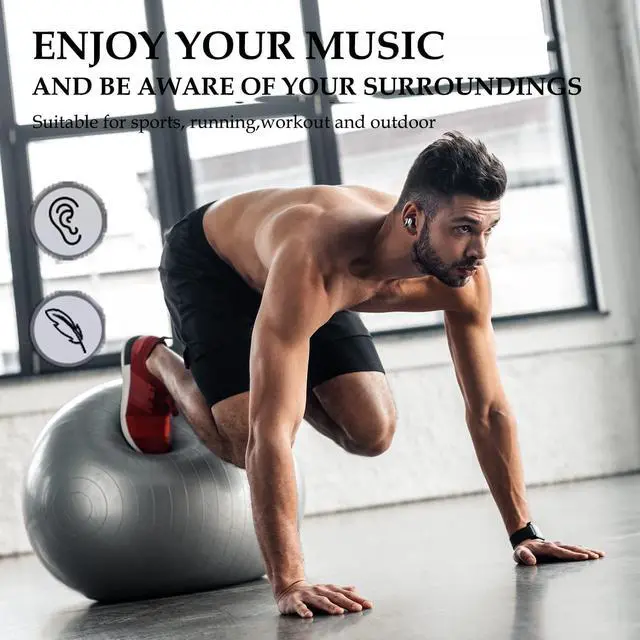 Alt view image 4 of 5 - Open Ear Bone Conduction Earbuds Open Ear Headphones Wireless Bluetooth Bone Conducting Earphones Gym Ear Buds Wireless Ear Clip Bone Conduction Headphones Head Set Bluetooth for Sport Running Workout