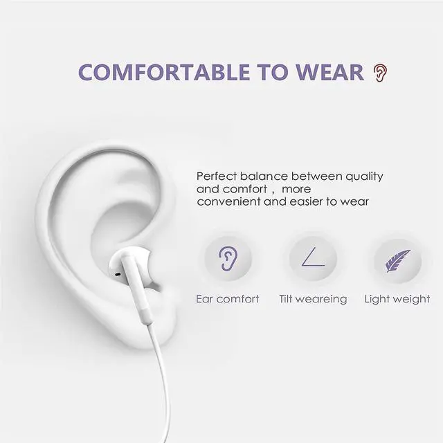 Alt view image 2 of 5 - 2 Pack-USB C Headphones for iPhone 16/15 Pro Max Plus Type C Earbuds Wired Earphones with Mic & Remote Control Noise Cancelling for iPhone 16/15 Pro, iPad Pro, Galaxy S23/S22/S21/Ultra Note 10/20