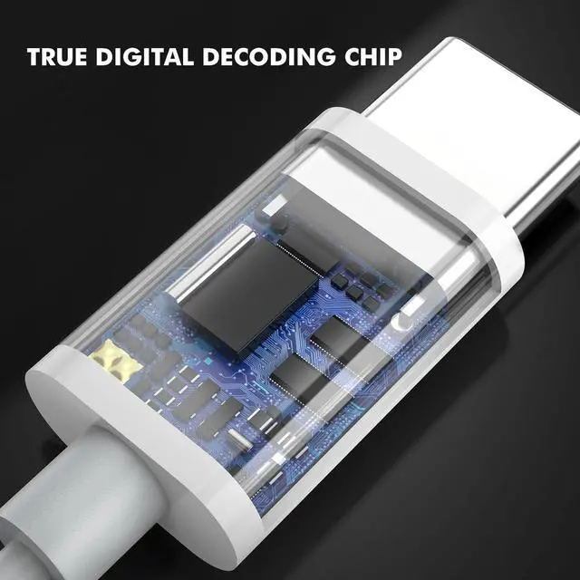 Alt view image 5 of 5 - 2 Pack-USB C Headphones for iPhone 16/15 Pro Max Plus Type C Earbuds Wired Earphones with Mic & Remote Control Noise Cancelling for iPhone 16/15 Pro, iPad Pro, Galaxy S23/S22/S21/Ultra Note 10/20