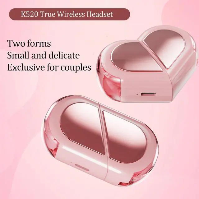 Alt view image 2 of 5 - Sioroch Wireless Bluetooth Earphones, Bluetooth 5.3, Couple's Earphones, Suitable for Running, Work, Reading, Sleep (Pink)