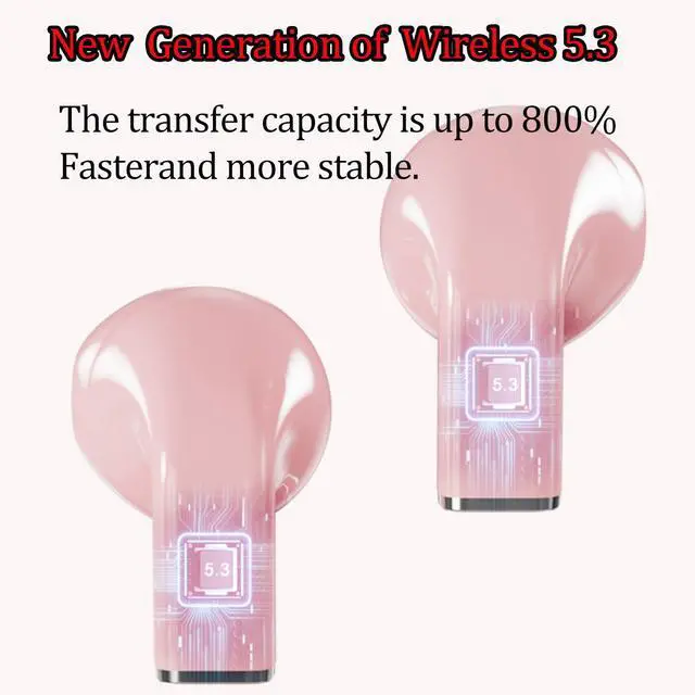 Alt view image 3 of 5 - Sioroch Wireless Bluetooth Earphones, Bluetooth 5.3, Couple's Earphones, Suitable for Running, Work, Reading, Sleep (Pink)