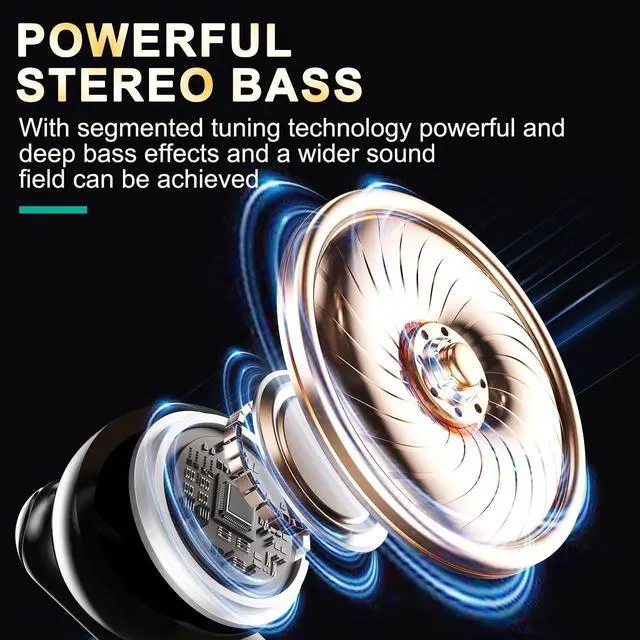 Alt view image 2 of 5 - AHORALA Wireless EarbudsBluetooth 5.4 Earbuds,Big Bass Stereo Sound4 Mic ENC AI Clear Calls.40H Playtime LED DisplayIPX5 Waterproof EarphonesFlip Design Earphones.
