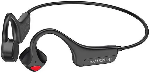 Main image of YouthWhisper Bone Conduction Headphones - Bluetooth Running Earphones Open Ear Wireless Headset with Mic, Sweat Resistant Conducting Headphone for Workout Hiking Fitness Walking (Black)