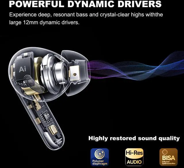 Alt view image 5 of 5 - AI Language Translation Wireless Earbuds,3-in-1 Real-Time Translator Earbud 144 Languages & Accents with LCD Smart Touch Screen,Bluetooth 5.4 Translation Headphones Device for Travel/Business/Learning
