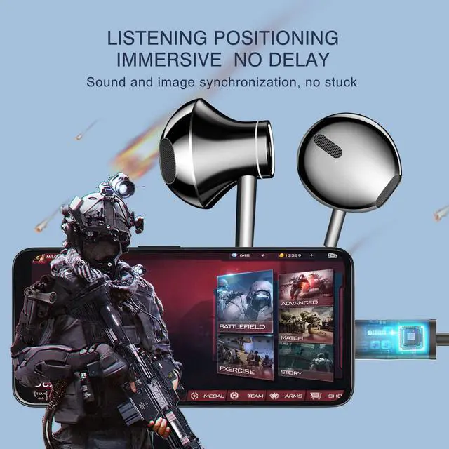 Alt view image 2 of 5 - HLY USB C Headphones, Type C Earbuds Magnetic HiFi Stereo Wired Earphones with Microphone and Volume Control Compatible for USB C Phones Google Pixel iPhone 15 pro Samsung Oneplus iPad pro MacBook