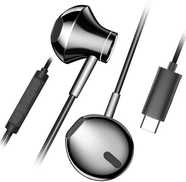 Main image of HLY USB C Headphones, Type C Earbuds Magnetic HiFi Stereo Wired Earphones with Microphone and Volume Control Compatible for USB C Phones Google Pixel iPhone 15 pro Samsung Oneplus iPad pro MacBook