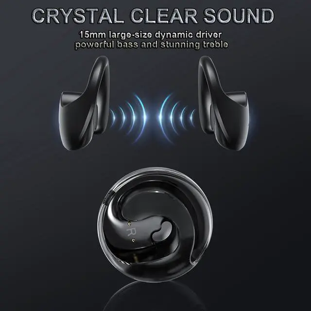 Alt view image 5 of 5 - Outside Open Ear Earbuds Ows Hanging Earphones 5.4 Bluetooth Out Of Ear Open Ear Headphones Outside The Ear Wireless Ear Hanging Bluetooth Headset Bone Conduction Headphones Earbuds Open Over Ear Buds