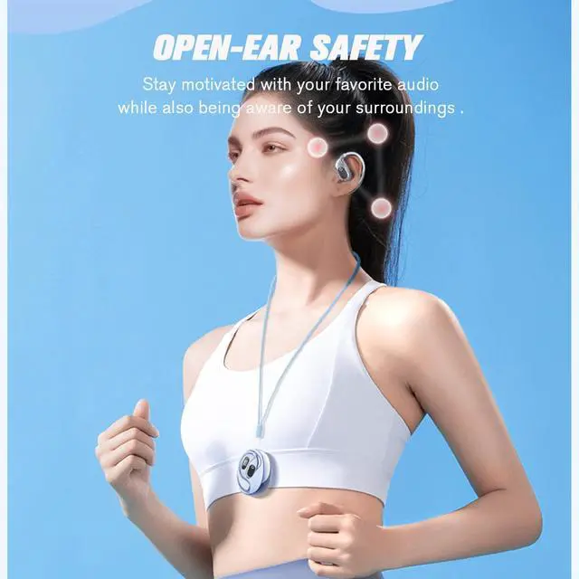 Alt view image 2 of 5 - Over The Ear Open Ear Earbuds Outside Outer Open Ear Headphones Wireless Air Bone Conduction Earbuds Outer Outside Ear Bone Conduction Headphones Out of Ear Over The Ear Buds