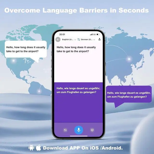 Alt view image 2 of 5 - Wireless Earbuds for AI Language Translation Real-Time, Bluetooth Headphones 3-in-1 Translator Ear Buds with 144 Languages & Accents, in Ear Bluetooth 5.4 Earbud for Travel Learning - Black