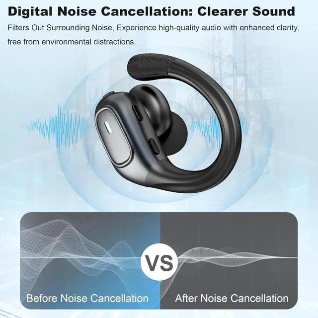 Alt view image 3 of 5 - Wireless Earbuds for AI Language Translation Real-Time, Bluetooth Headphones 3-in-1 Translator Ear Buds with 144 Languages & Accents, in Ear Bluetooth 5.4 Earbud for Travel Learning - Black