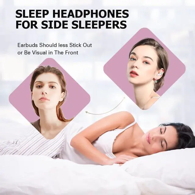Alt view image 2 of 5 - Xmenha X55 Purple Wireless Invisible In-Ear Earbuds for Sleep, Side Sleepers, Small Ears, Bluetooth 5.3
