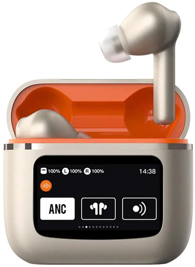 Main image of Active Noise Cancelling Touch Screen Earbuds Anc Noise Canceling Tws Bluetooth Touchscreen Earbuds With Screen Wireless Blue Tooth Ear Buds For iphone Android Earphones Bluetooth Ear Buds Small Ear