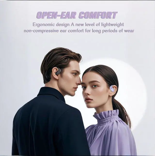 Alt view image 3 of 5 - Over Ear Open Ear Earbuds Wireless Bluetooth Open Ear Headphones Out of Ear Bone Conduction Earbuds Over The Ear Wireless Bluetooth Bone Conduction Headphones Earphones