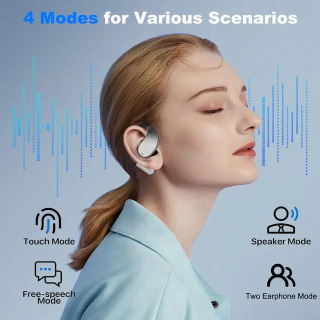 Alt view image 3 of 5 - AI Language Translation Earbuds, Translator Earbuds Real Time with iOS & Android, 144-Language Bluetooth Headphones Translating Device for Travel and Business, Black