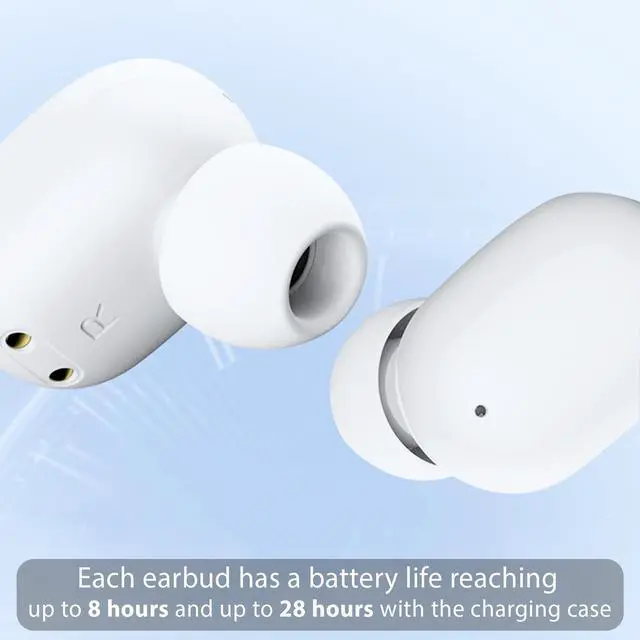 Alt view image 4 of 5 - DX-05 True Wireless Earbuds Comfortable in Ear Headphones 5.3 Bluetooth, Light-Weight, Built-in Microphone, IPX5 Waterproof, Immersive Premium Sound (Black)