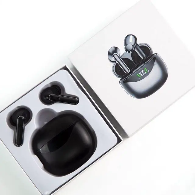 Alt view image 5 of 5 - Wireless Earphones, Wireless Earphones with Charging Case, Touch Control, Digital Display, Black, Affordable.