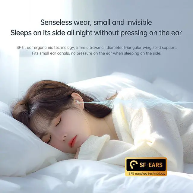 Alt view image 4 of 5 - eppfun Sleep Earbuds, Noise Blocking Bluetooth Sleep Headphones with Mic, Small&Soft Earplugs for Side Sleepers, Long Playtime with Charging Case