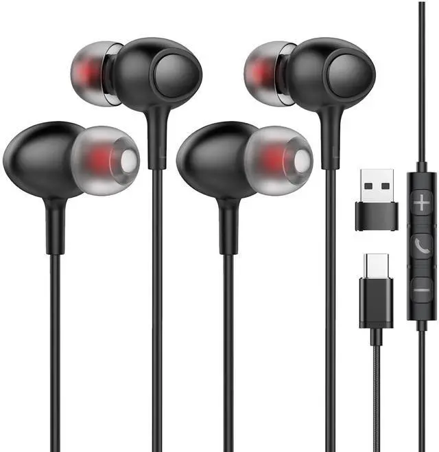 Main image of Rayhontech Wired Earphones USB Type C Headphones for iPhone 16/15 Pro Max Laptop PC with Microphone, Noise Isolation Headset Compatible for Google Pixel 7 6a iPad Pro Samsung MacBook (TC-B2BPro)