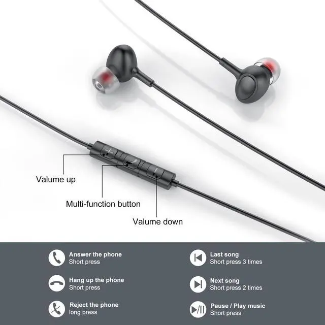 Alt view image 4 of 5 - Rayhontech Wired Earphones USB Type C Headphones for iPhone 16/15 Pro Max Laptop PC with Microphone, Noise Isolation Headset Compatible for Google Pixel 7 6a iPad Pro Samsung MacBook (TC-B2BPro)