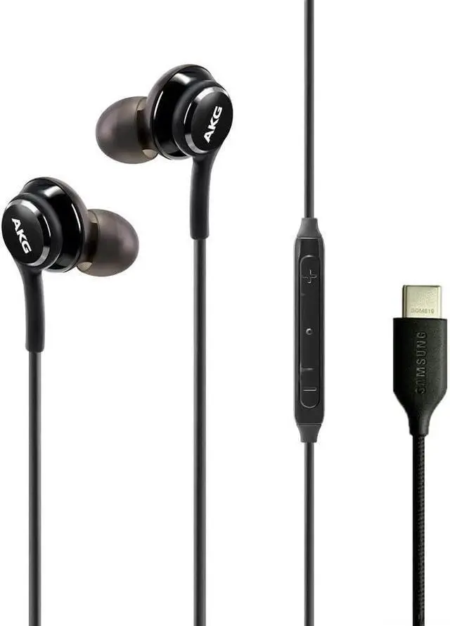 Alt view image 2 of 5 - Earphones compatiable with Samsung Galaxy S23 S23 Ultra | S22 S22 Ultra | S21 S21 Ultra | S20 S20 Ultra, Note 10+ Original USB Type C in-Earbuds - Braided - Black