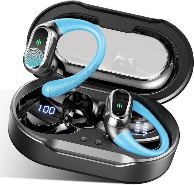 Main image of Wireless Earbuds, 2025 Bluetooth 5.4 Headphones Sport, Bluetooth Earbuds with ENC Noise Canceling Mic, 50H Stereo Wireless Headphones IP7 Waterproof with Earhooks, Dual LED Display for Workout/Running