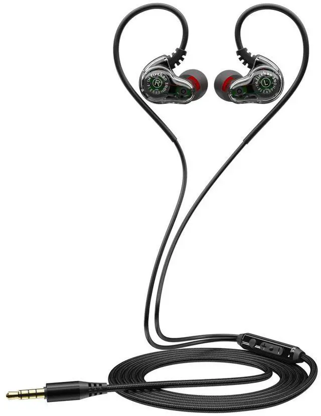 Main image of RitMoment Quiet Bass Wired Earphones with Mic - Powerful Dual Dynamic Driver, Clear Sound & Deep Bass, in Ear Earbuds for Sleep, Gaming, Sports and Music, Comes with Sleep Earplugs (3.5mm, Black)