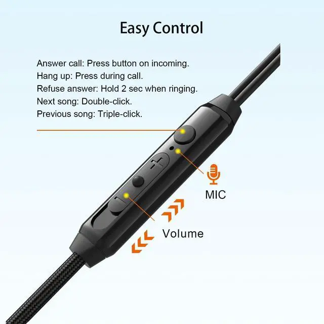 Alt view image 5 of 5 - RitMoment Quiet Bass Wired Earphones with Mic - Powerful Dual Dynamic Driver, Clear Sound & Deep Bass, in Ear Earbuds for Sleep, Gaming, Sports and Music, Comes with Sleep Earplugs (3.5mm, Black)