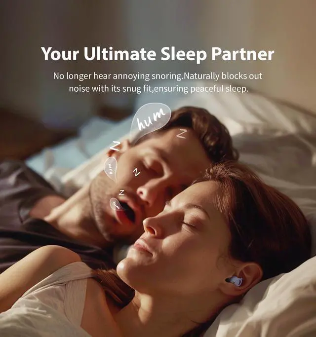 Alt view image 3 of 5 - Piegricdiat Invisible Sleep Headphones, Sleep Earbuds for Side Sleepers, Mini Noise Blocking Sleep Earphones, Bluetooth 5.3 Wireless Earbuds for Sleeping, Working, Purple