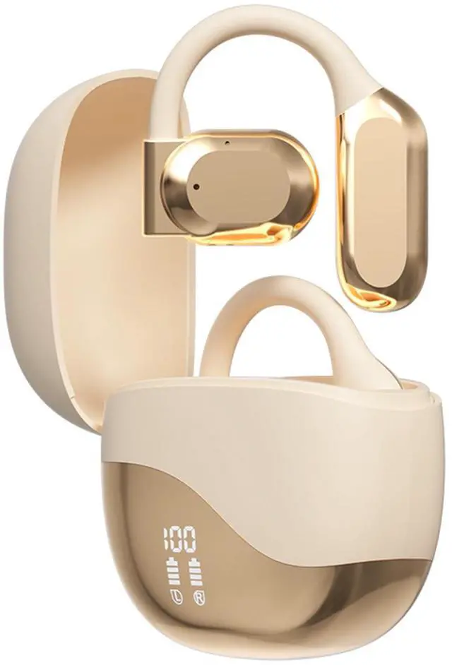 Main image of Open Ear Earbuds Bluetooth Over Ear buds 58Hrs Playtime Wireless Headphones with Earhooks Waterproof Touch Control Air Conduction Sport Headsets Bluetooth 5.3 Earphones for Workout Running OFF WHITE