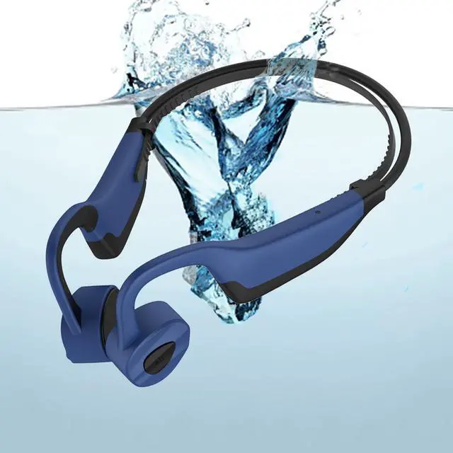Main image of Bone Conduction Headphones Bone Conduction Wireless Earbuds Swimming Headphones Open Ear Headphones Underwater Headphones For Swimming Built-In Mic Sports Headset With 16G Memory Swimming blue