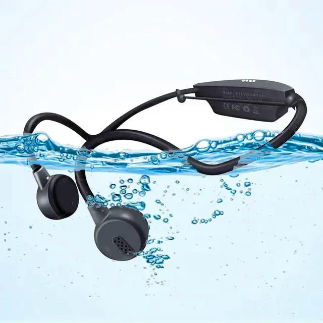 Main image of Bone Conduction Headphones Bluetooth Swimming Headphones Headphones Bluetooth 5.3 Bone Conduction Earbuds Open Ear Headphones Built-In Mp3 Player 32G Memory Sports Headphones for Swimming grey, Gray