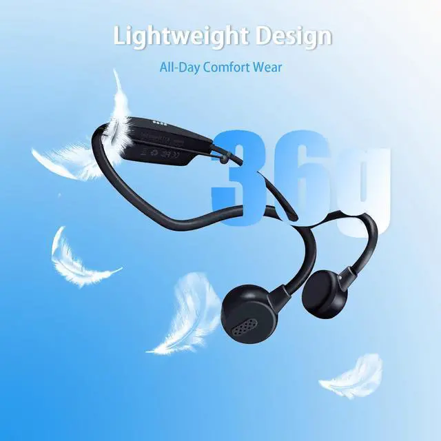 Alt view image 5 of 5 - Bone Conduction Headphones Bluetooth Swimming Headphones Headphones Bluetooth 5.3 Bone Conduction Earbuds Open Ear Headphones Built-In Mp3 Player 32G Memory Sports Headphones for Swimming grey, Gray